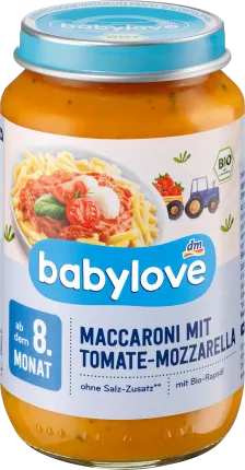 babylove Menu MacCaroni with tomato mozzarella from the 8th month, 220 g