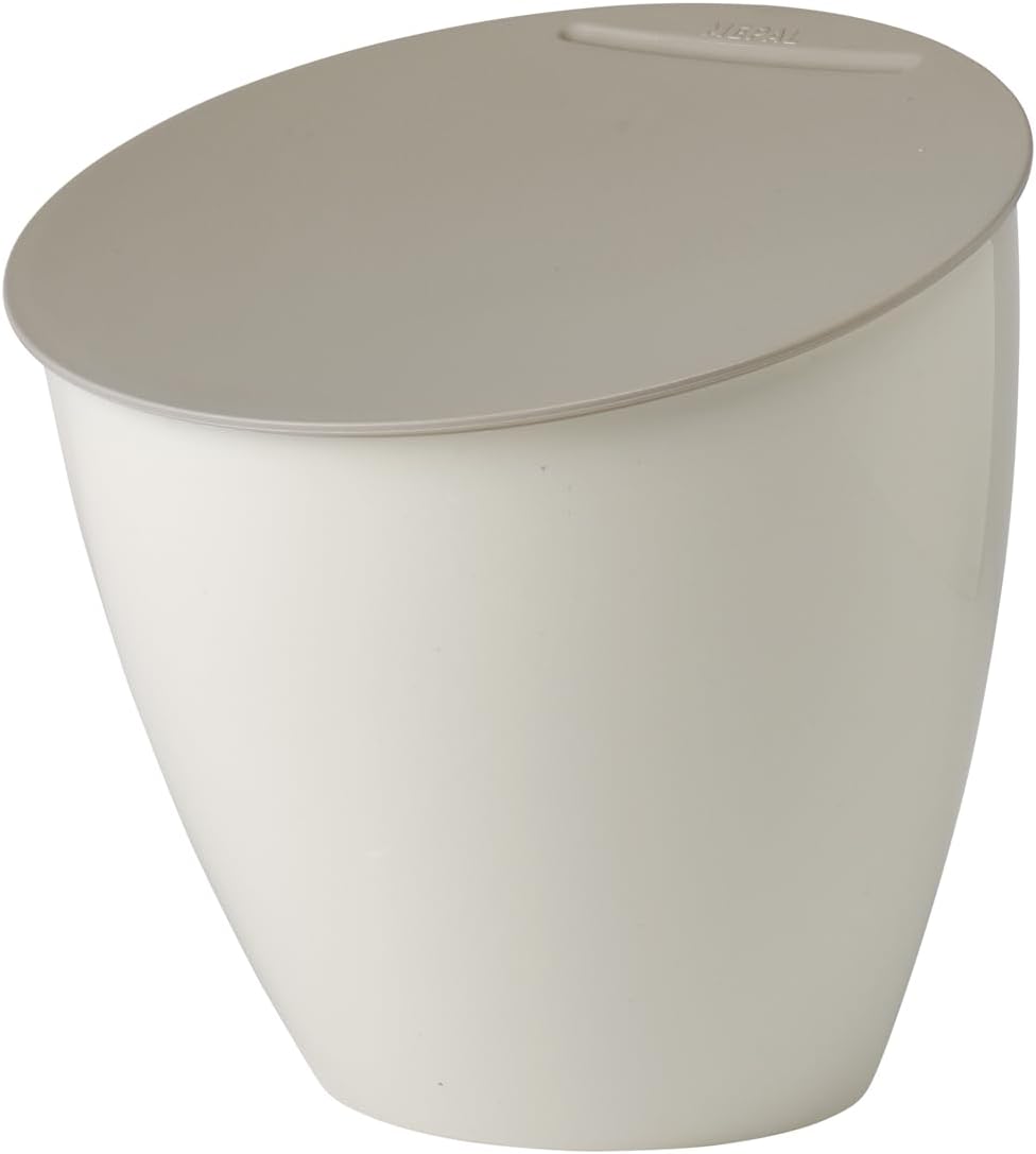 Mepal - Calypso Kitchen Waste Bin - Small Bin with Lid - Kitchen Compost Bin - Ideal for Kitchen Organization - Kitchen Helper & Dishwasher Safe - 2200 ml - Nordic White