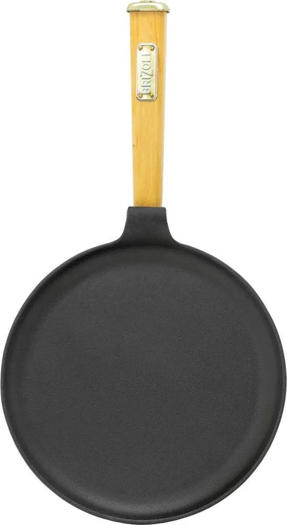 BIG-PAN 22 cm cast iron pancake pan/blini pan with wooden handle (removable)
