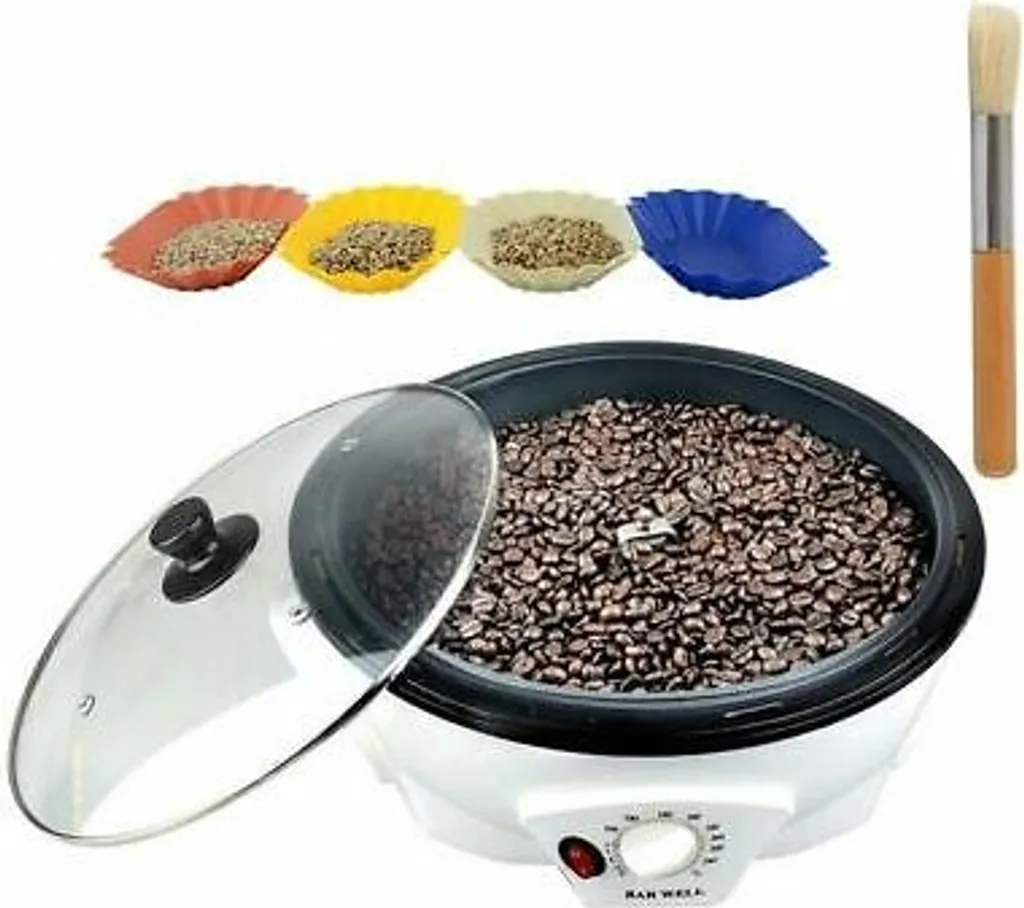 Topchances 220V/1200W Electric Coffee Roaster Machine, Coffee Roaster Coffee Bean Roasting Machine Household Stainless Steel Electric Rotary Coffee Roaster