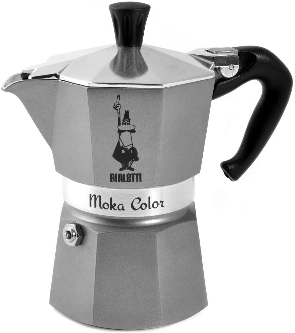 Bialetti Aluminium Grey Anthracite Cup Coffee Pot 3, 17 x 11 x 16 cm Grey