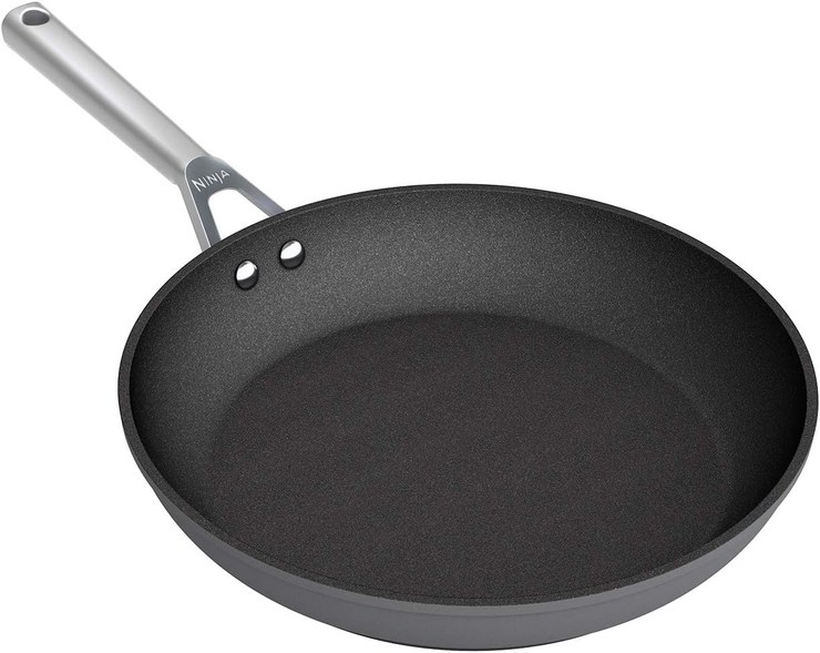 Ninja Foodi ZEROSTICK C30028EU Frying Pan, Durable, Non-Stick Coating, Hard Anodized Aluminum, Suitable for Induction Cookers, Dishwasher Safe, Oven Safe up to 260 °C, Stainless Steel Handle, Gray