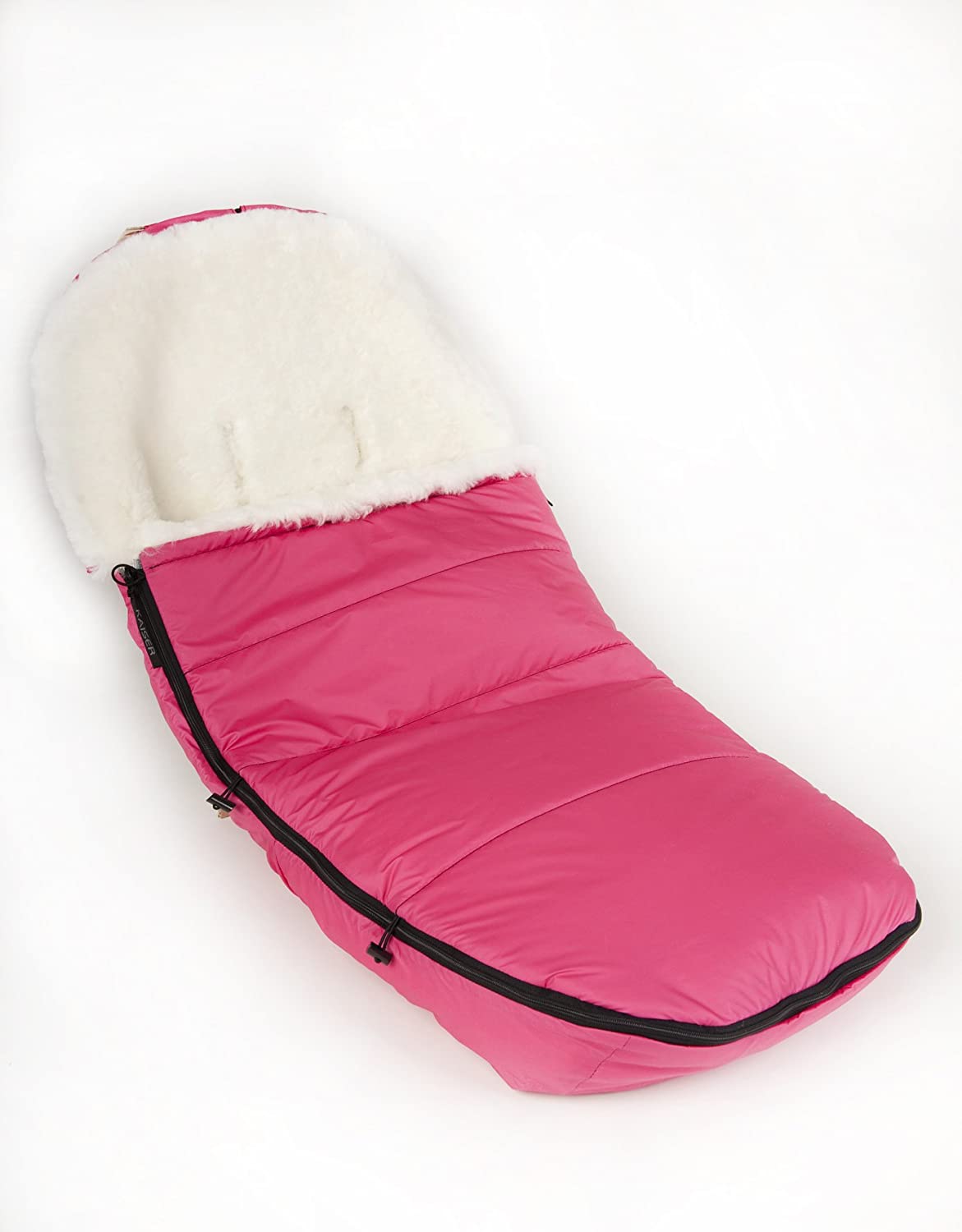 Kaiser 67217-37 Lammfellfußsack Passend für Brio Go, weiß/rosa