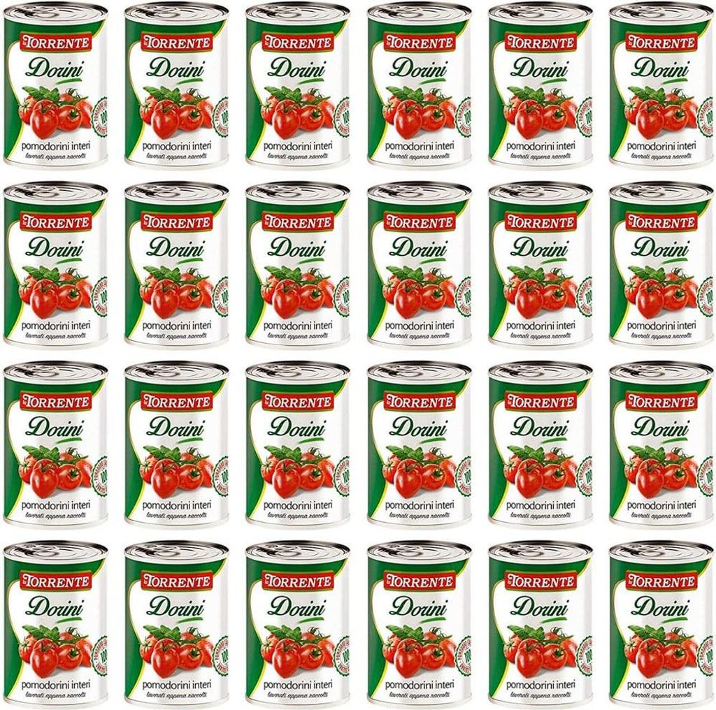 24x La Torrente Pomodorini Interi Dorini whole cherry tomatoes, tomato sauce from Italy, 400g can 9.6 kg