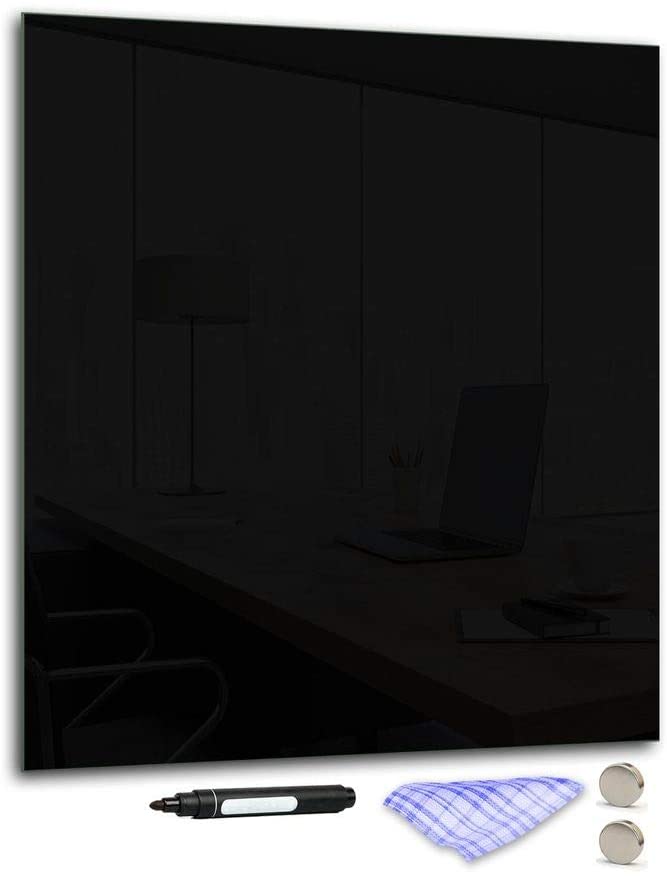 DekoGlas Decorative Glass Magnetic Board 90 X 80 Cm Various Colours With Pen, Cloth 