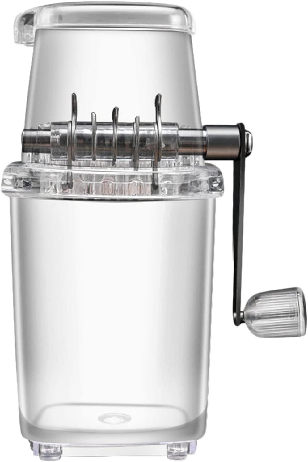 1.25L Ice Crusher, Portable Manual Ice Crusher Crush Ice Maker with Stainless Steel Blades, Ice Crusher Machine for Home Crushed Ice (Transparent)