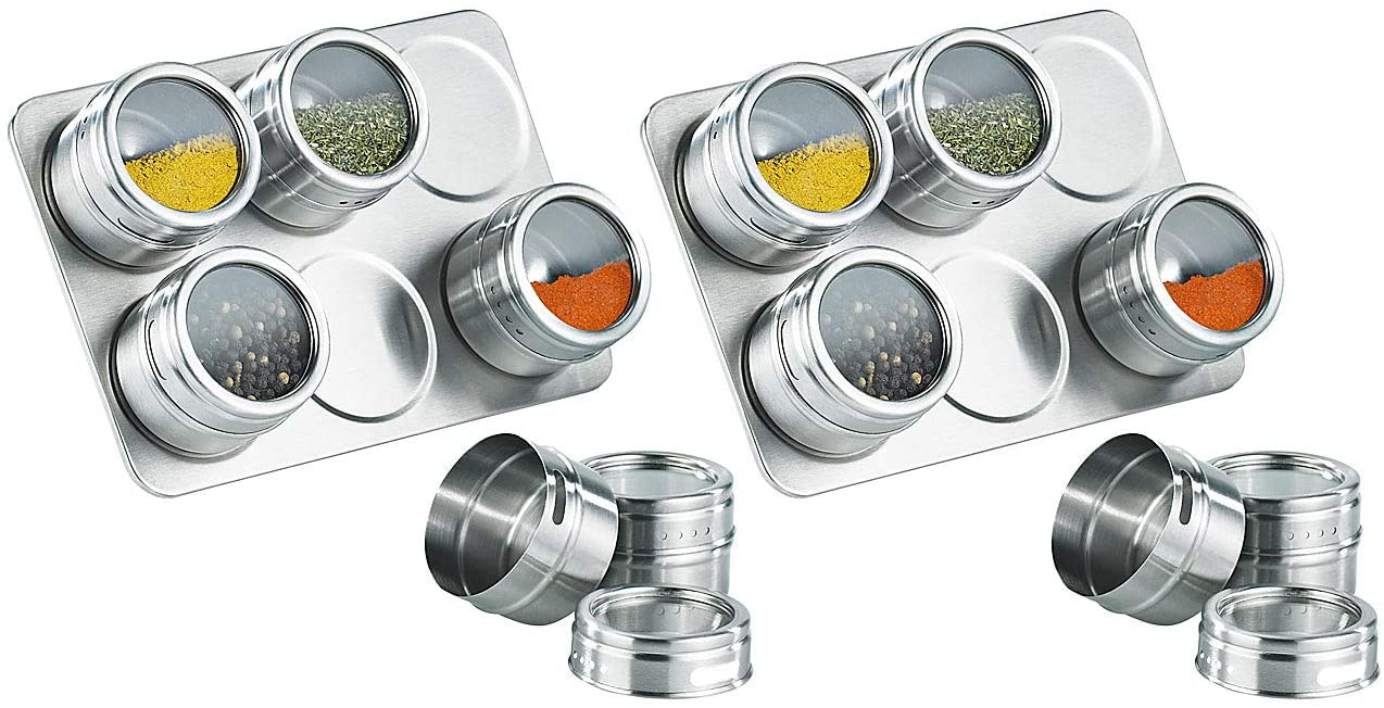 ROSENSTEIN & SOHNE Rosenstein & Söhne Spice jars: set of 2 magnetic spice rack with 6 spice shakers (spice holder)