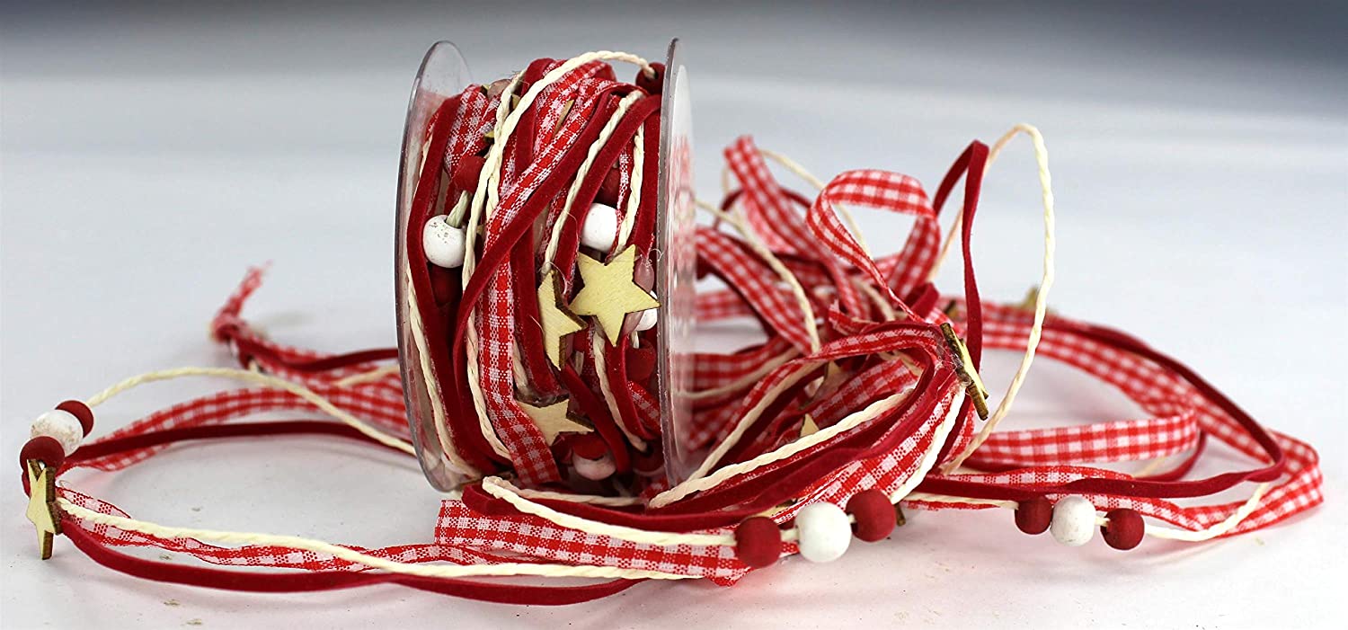 Daro Deko Red Decorative Ribbons 4 Compartments Assorted