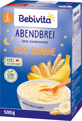Bebivita Evening porridge milk biscuit-banana from the 5th month, 500 g