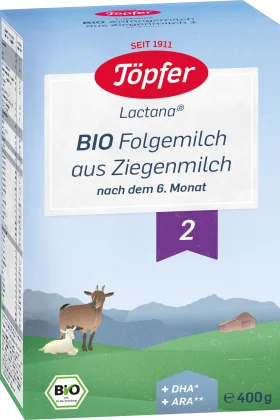 TÖPFER Subsequent milk 2 Lactana made of goat milk after the 6th month, 400 g