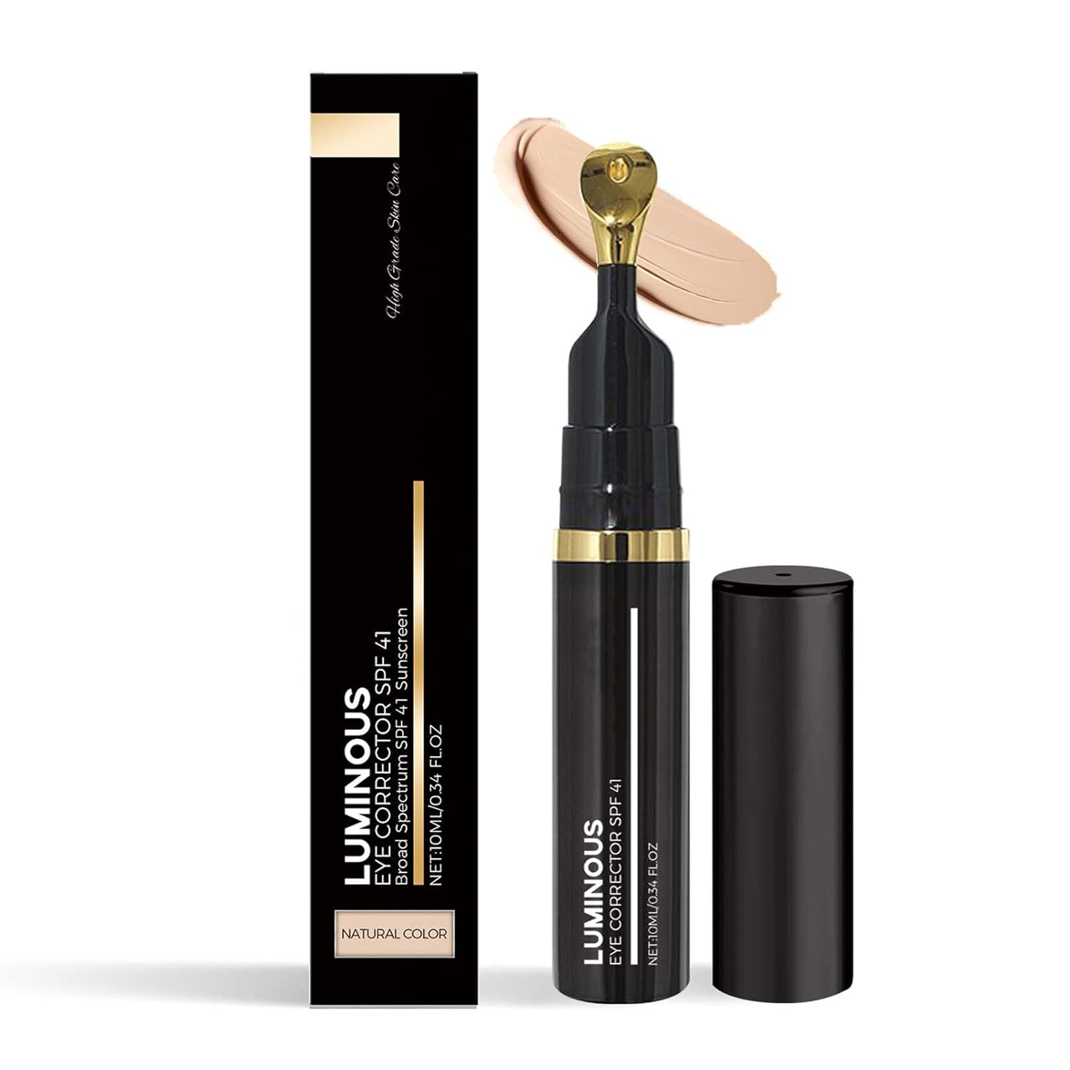 EONFAVE Luminous Under Eye Color Corrector, Under Eye Brightener SPF 41, Eye Color Concealers for Concealer Dark Circles, Moisturizing, Dark Circles Cover Natural Finish (Natural Color, 10 ml)