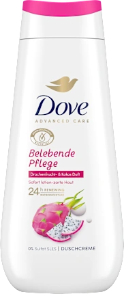 Dove Advanced Care Shower Cream Invigorating Care, Dragon Fruit & Coconut Scent, 225 ml