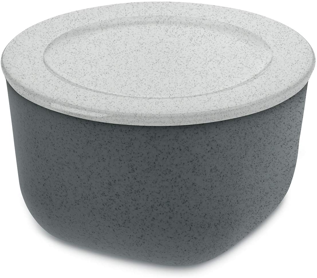 Koziol Connect M Food Storage Container with Lid Storage Container Lunch Box Meal Prep Container Stackable Plastic Organic Deep Grey 1 Litre