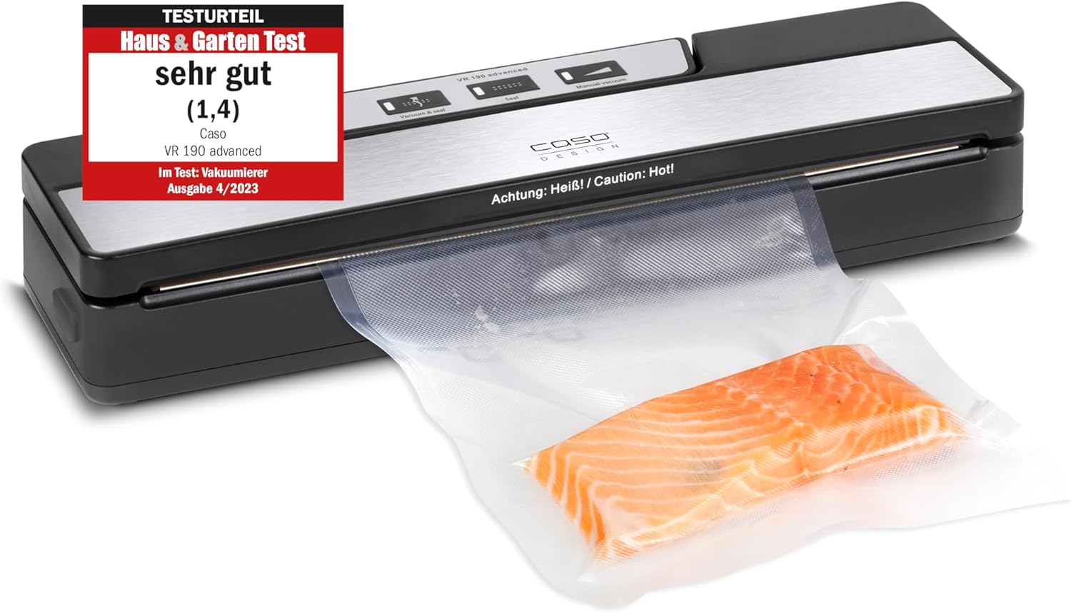 CASO Advanced Vacuum Sealer - Film Sealing Device - Extend the Shelf Life of Your Food - Ideal For Portioning and Storing Food