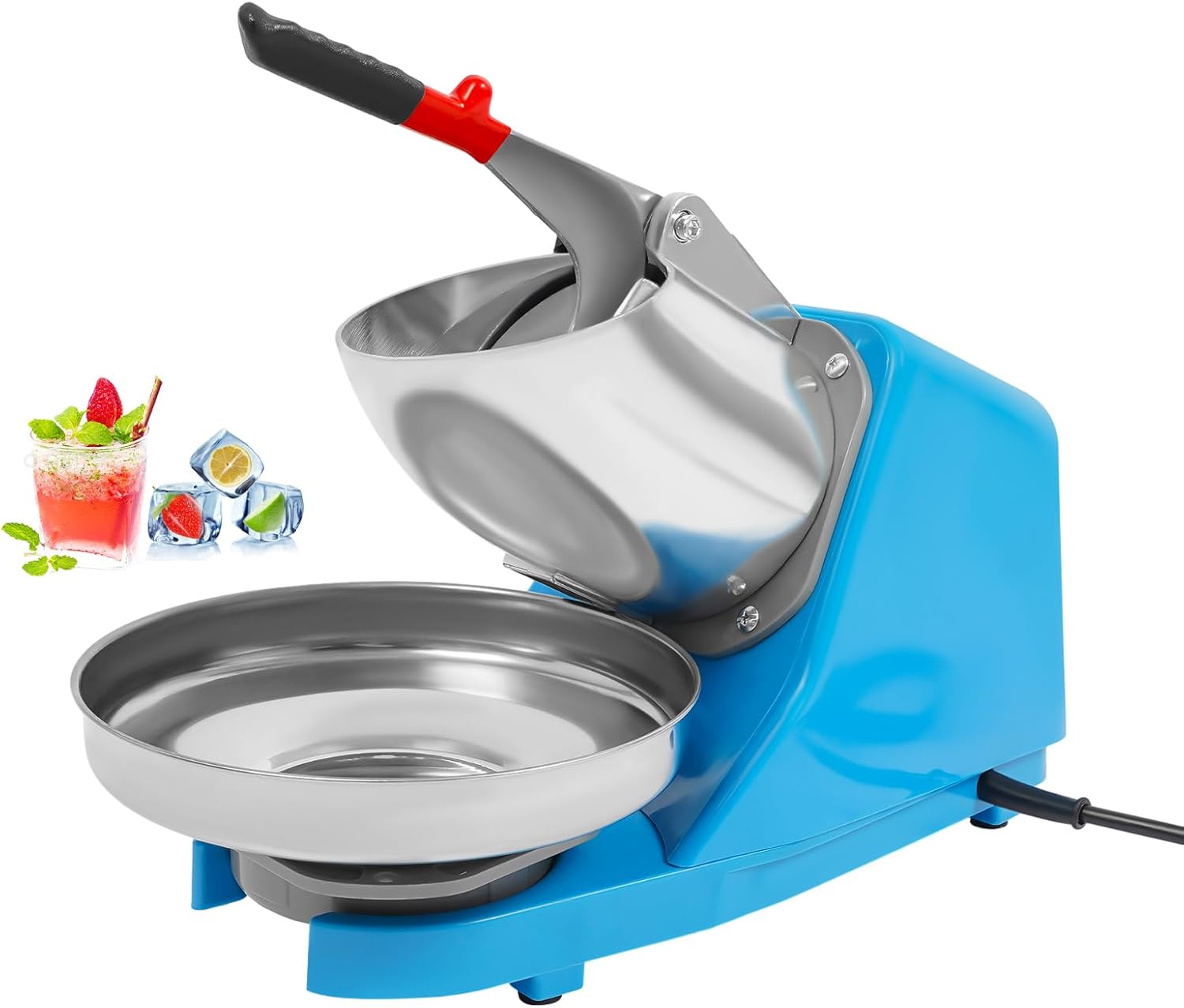 Levkitch Electric Ice Shaver Machine, 380 W Ice Crusher 65 kg/h, Electric Ice Crusher for Restaurants, Bars, Parties