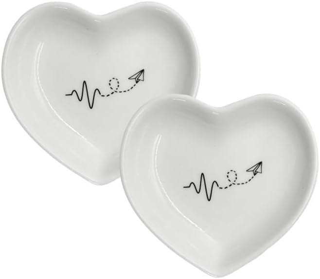 LA PORCELLANA BIANCA - Le Onesti Set of 2 Heart Saucers Diameter 7.5 cm Porcelain