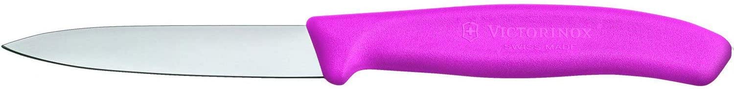 Victorinox Swiss Classic 8 cm Serrated Vegetable Knife - Medium Point - Blade Guard - Dishwasher-Safe - Set of 2, pink