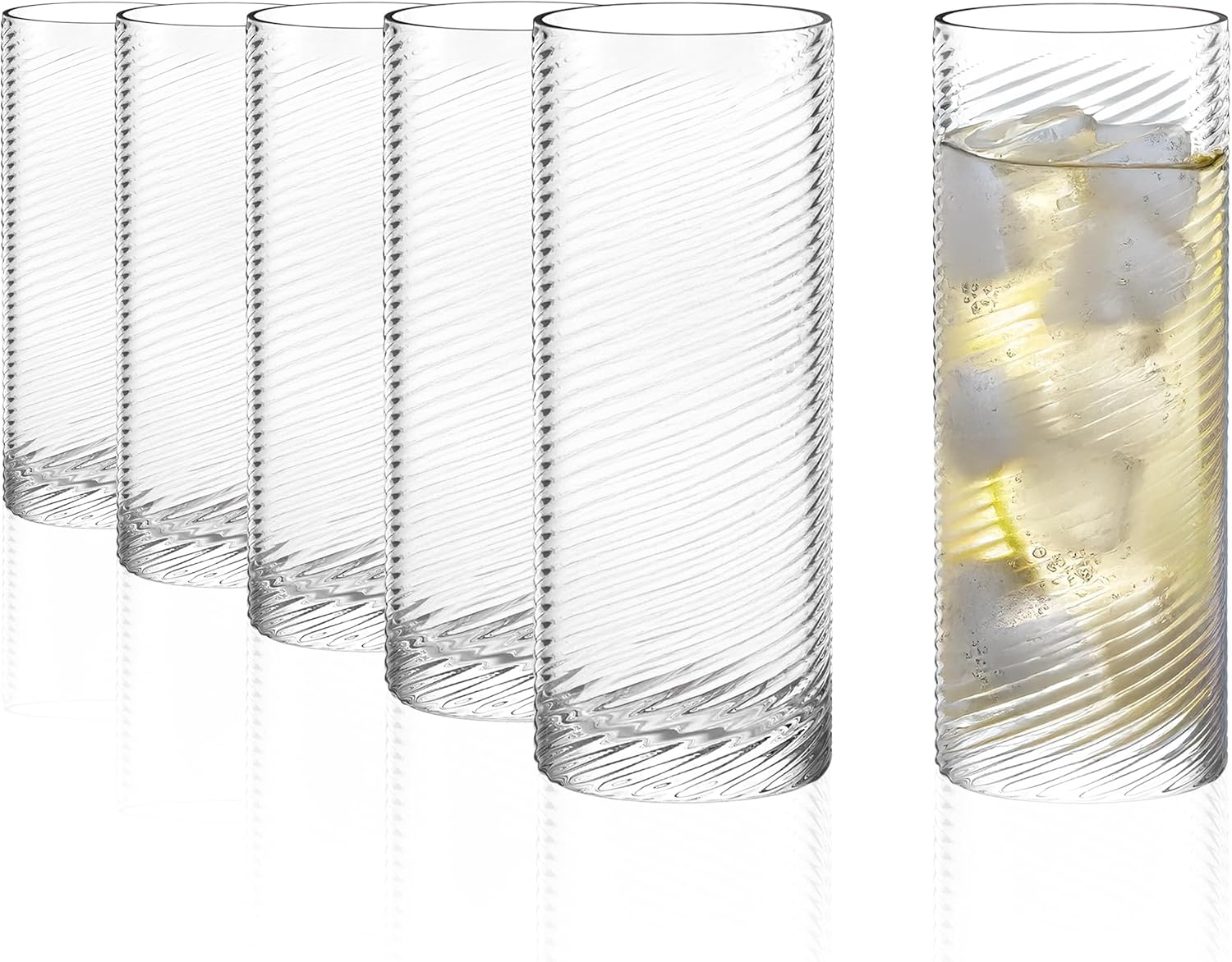 Stölzle Lausitz Store Stölzle Lausitz Berlin Highball Glasses Set of 6, 523 ml, Elegant Cocktail Glasses Made of Crystal Glass in Art Deco Style, Perfect Long Drink, Juice & Water Glasses, Dishwasher Safe, Made in Germany