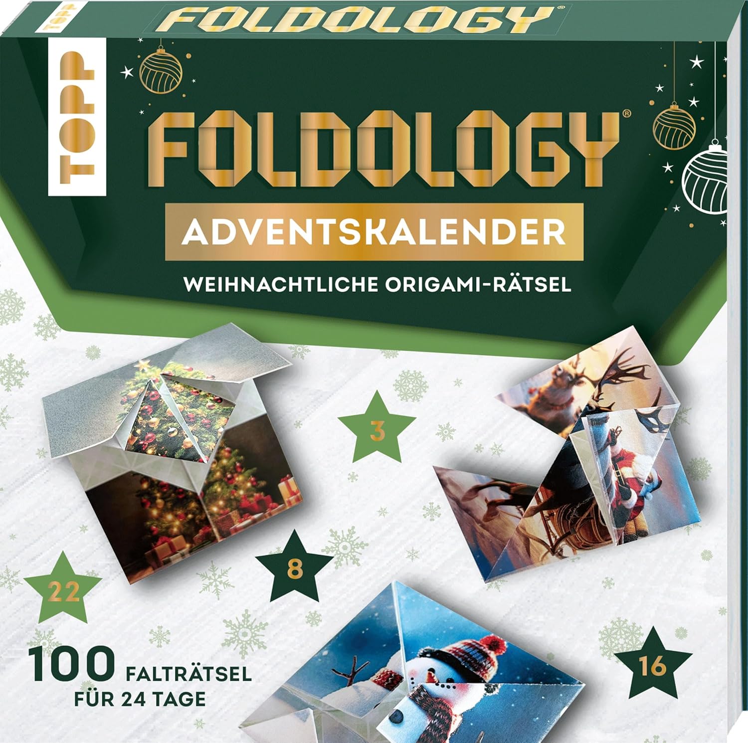 TOPP Foldology - The Origami Puzzle Advent Calendar. Several unique folding puzzles for every day of Advent. The advent calendar for bright minds and skillful hands. Ideal for young and old