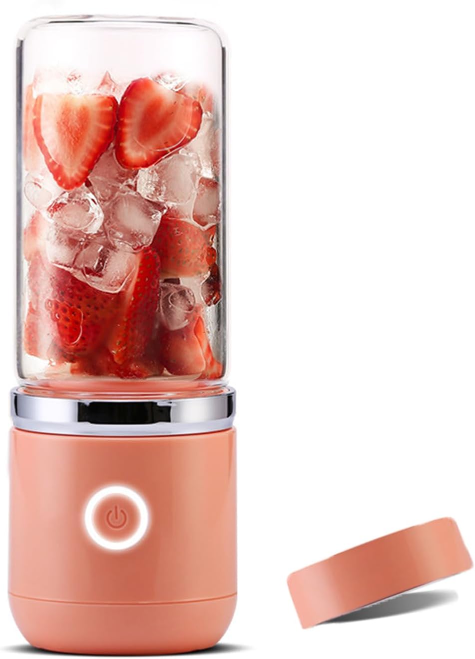 Yopyuenn Tragbarer Mixer 350ml, USB Mini Mixer Blender mit Glasbecher standmixer glas für Shake, Smoothie, Gemüse, Obst (Orange)