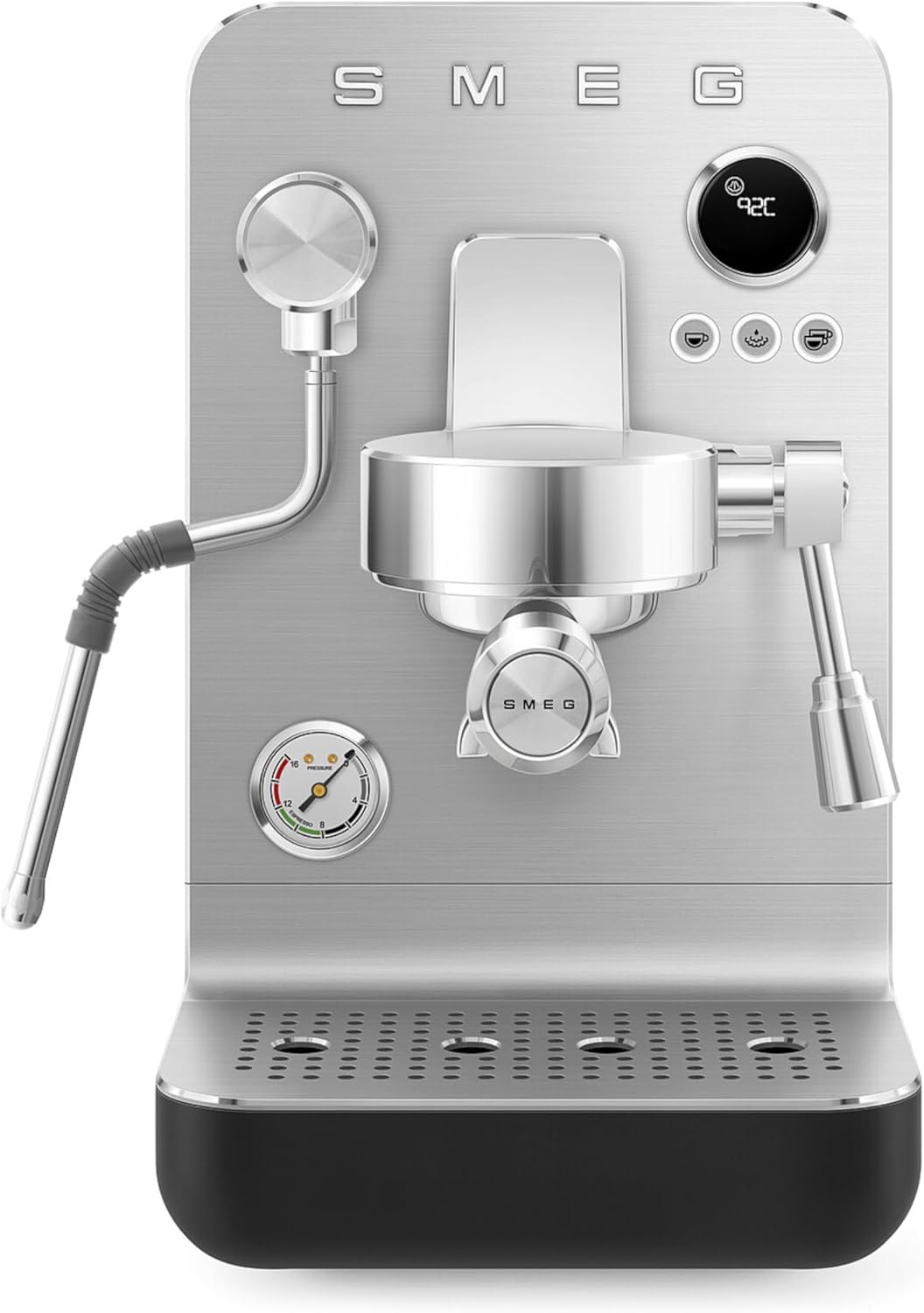 Smeg, MiniPro EMC02BLMEU Manual Espresso Coffee Machine, Triple Thermal Block, Professional Steam Wand and Filter Holder, 1.7 Litre Tank, Removable Drip Tray, 1700W, Matte Black
