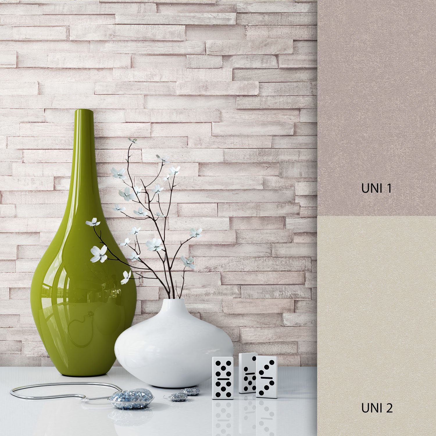 Newroom Design Newroom Stone Wallpaper Beige Non-Woven Wallpaper Stone Pattern / Design Be