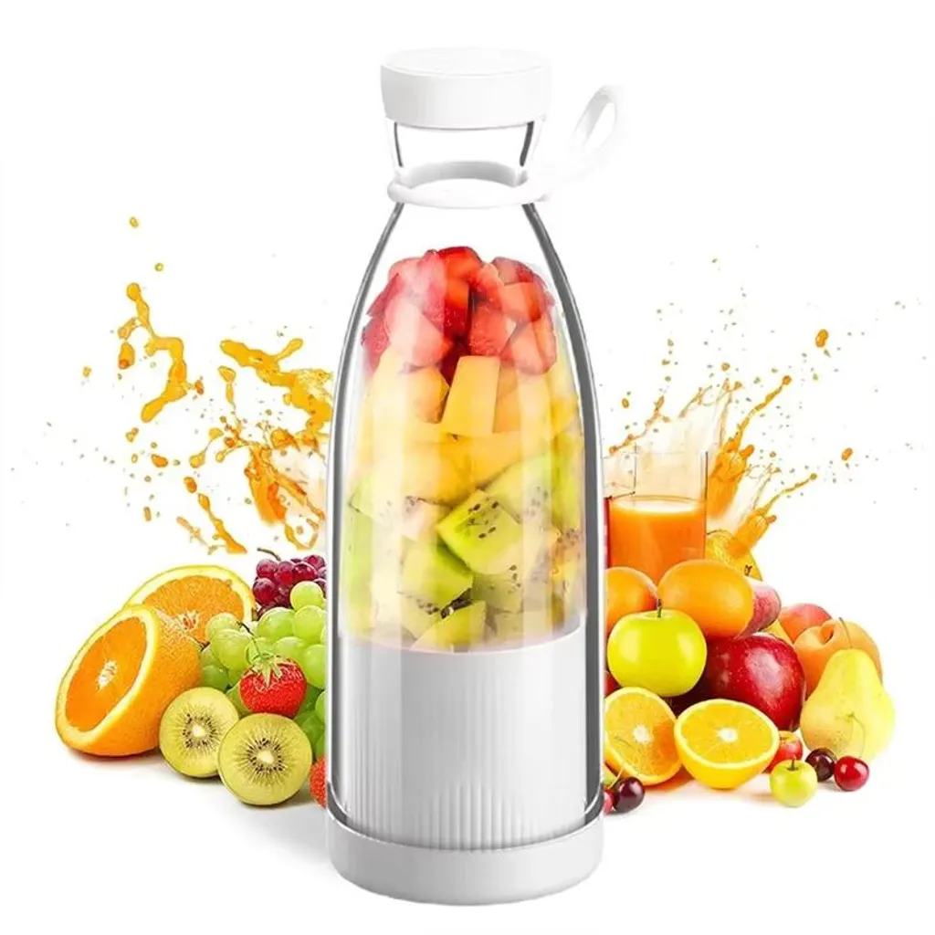 Mormark 2-pack 380ml Fresh Juice Bottle, USB Blender, 500g Portable Blender Smoothie Maker - JUCIFY White