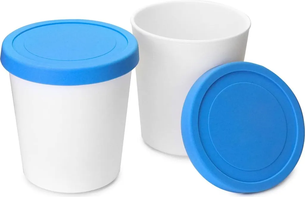 BundiGlassware Set of 2 ice cream containers - 1 L - food grade - reusable freezer storage containers