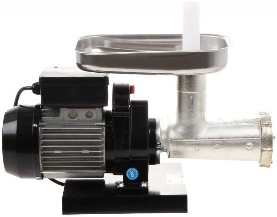 Reber Transmission motor with meat grinder electric motor with induction, with continuous service, fan cooling, hood fan cover and container switch, condenser sealed.
