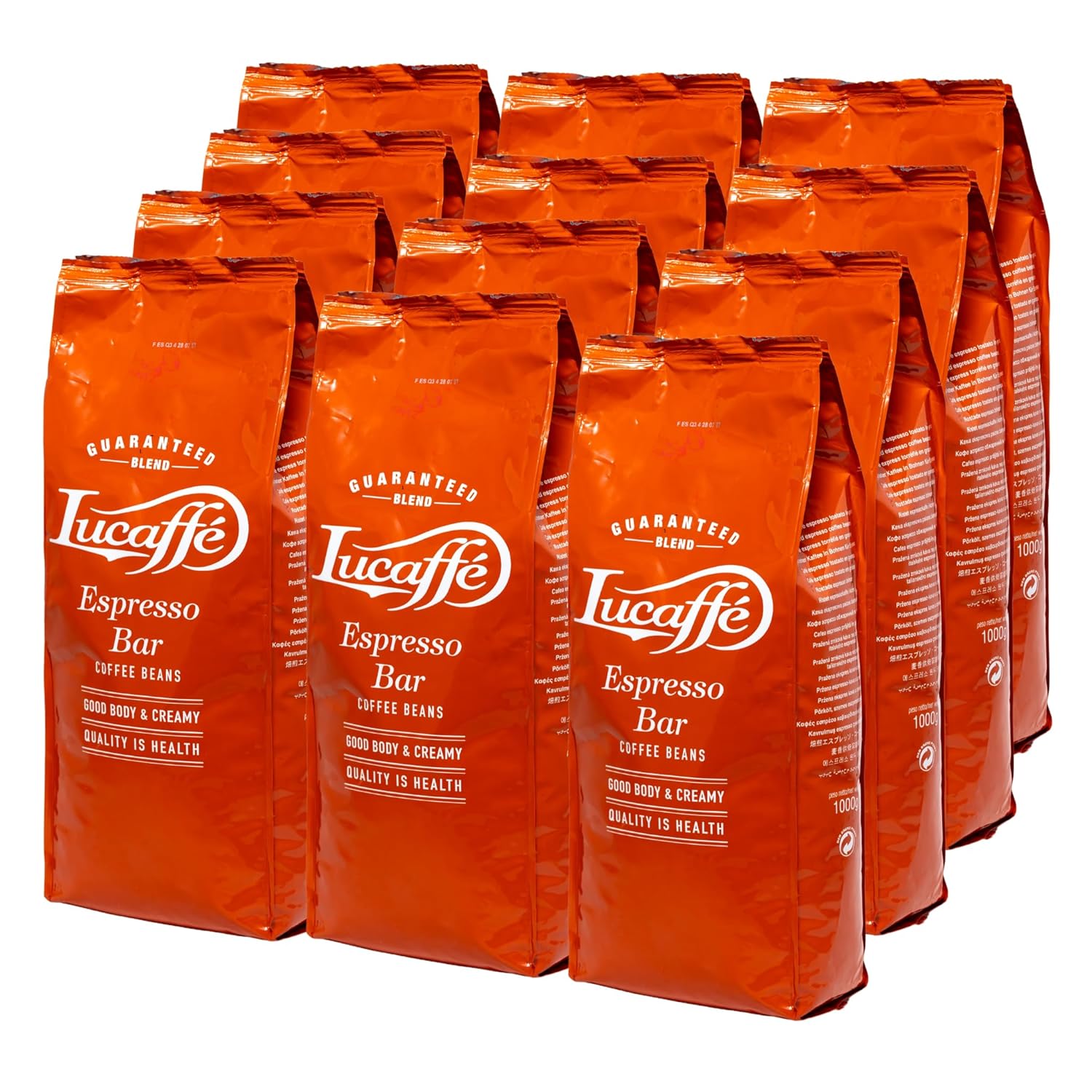 Lucaffé - Coffee Beans Espresso Bar, 12 Packs of 1 kg, Coffee from Whole Beans for Creamy Espresso, Light Roast, Full Flavor, Intense Aroma