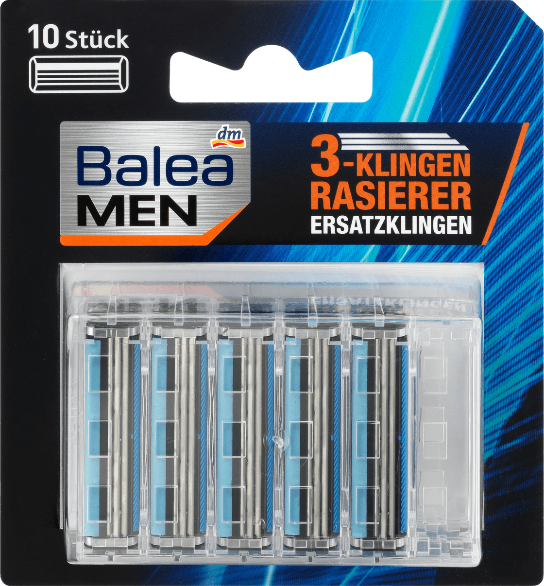 Balea MEN 3-Blade Razor Blades, 10 Pcs