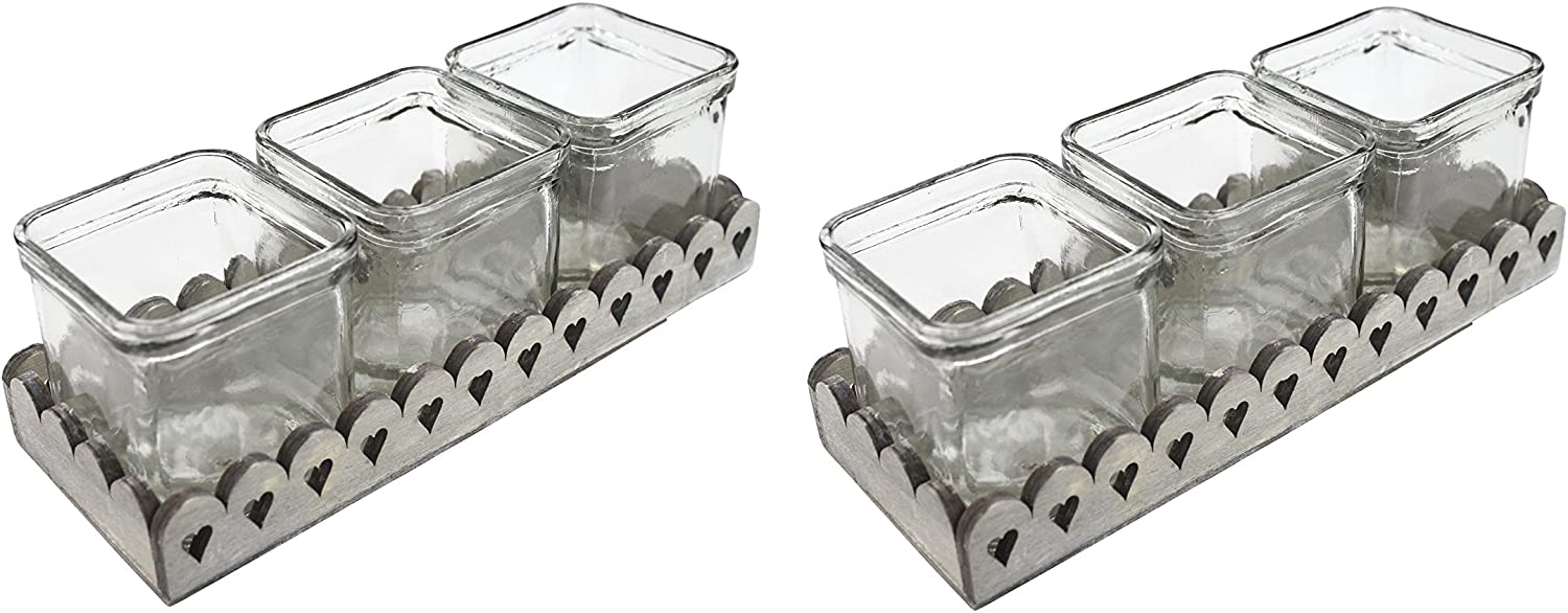Decoline 3 Tealight Holder with Heart Holes