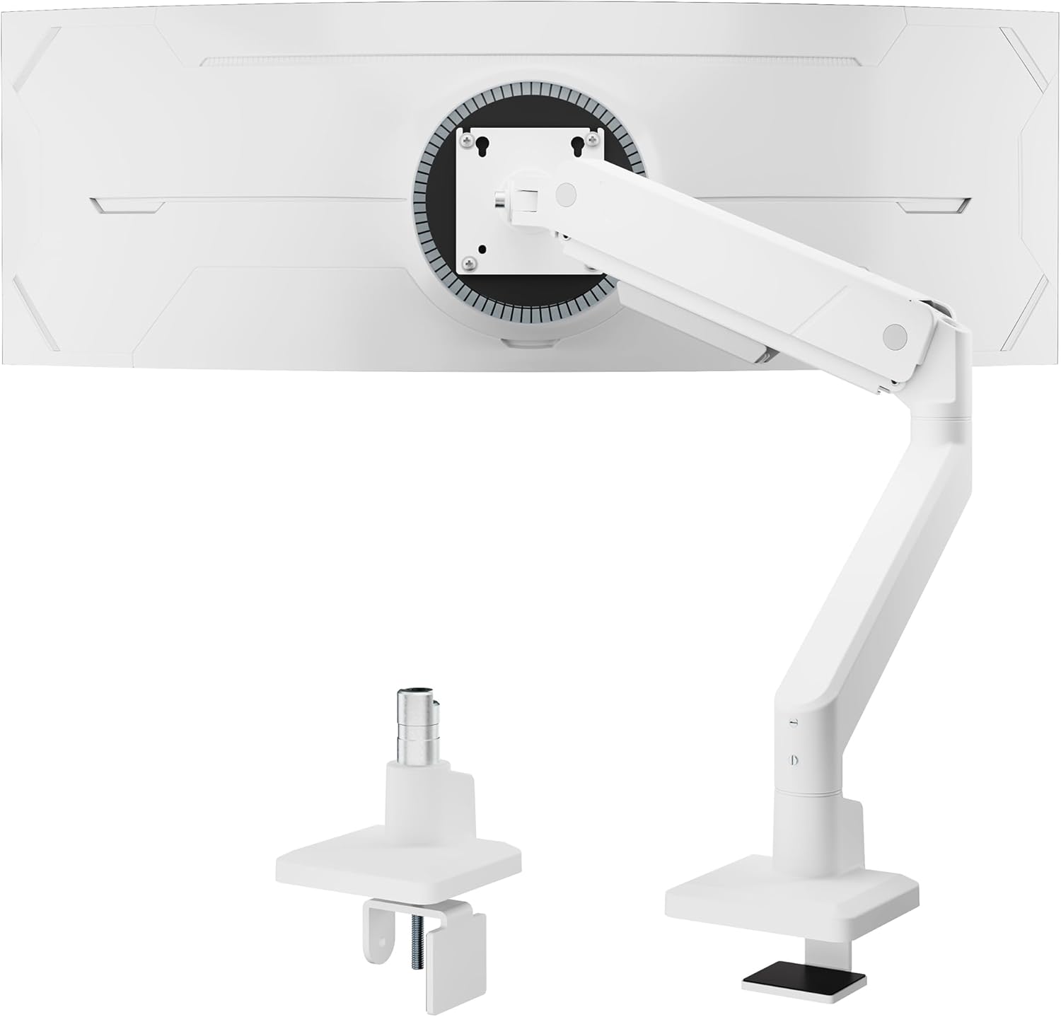 monTEK Store monTEK Monitor Mount for 17-45 Inch Screens, Monitor Arm Holds 1-16 kg, VESA 75/100, Monitor Mount with Tilts, Pivots, Rotates, White