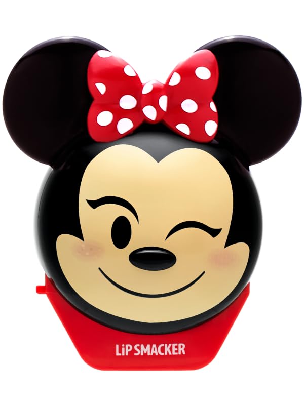 Lip Smacker Disney Minnie Mouse Emoji Lip Balm with Strawberry Lemon Lemonade Flavour for Kids, Moisturising and Refreshing, Individual Packaging