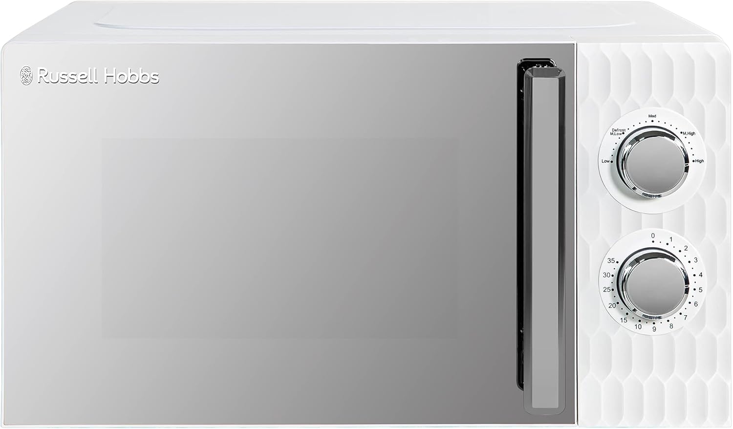 Russell Hobbs Honeycomb Solo RHMM715 Microwave 17 Liters 700 W White with 5 Power Levels, Integrated Timer and Defrost Function