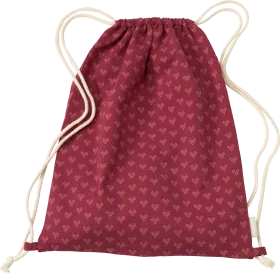 ALANA Gym bag with heart pattern, berry, approx. 32 x 40cm, 1 piece