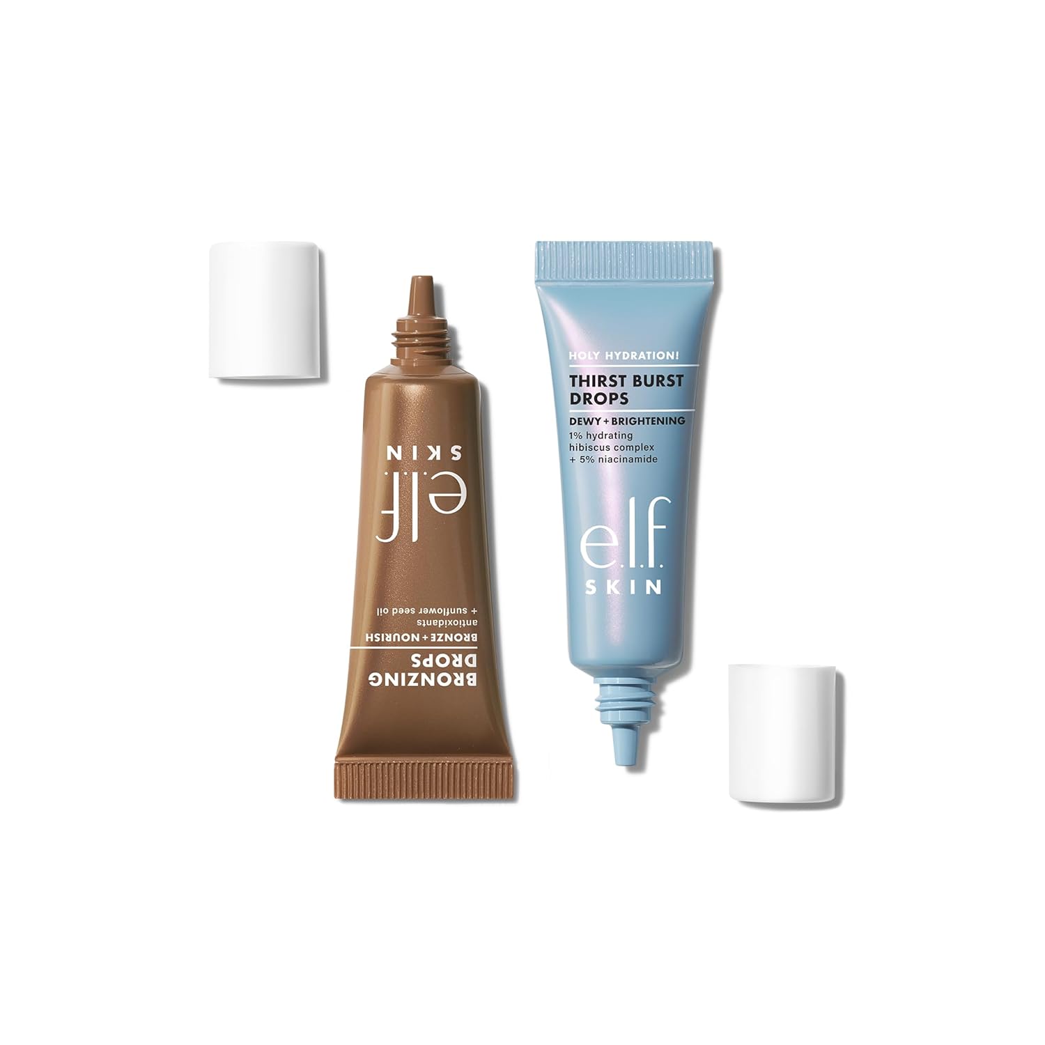 e.l.f. eleven. The Hottest Drops Duo, Holy Hydration! Thirst Burst Drops & Bronzing Drops, For a Radiant & Sun-Kissed Finish, Hyaluronic Acid & 5% Niacinamide, Vegan & Cruelty Free, Travel Size