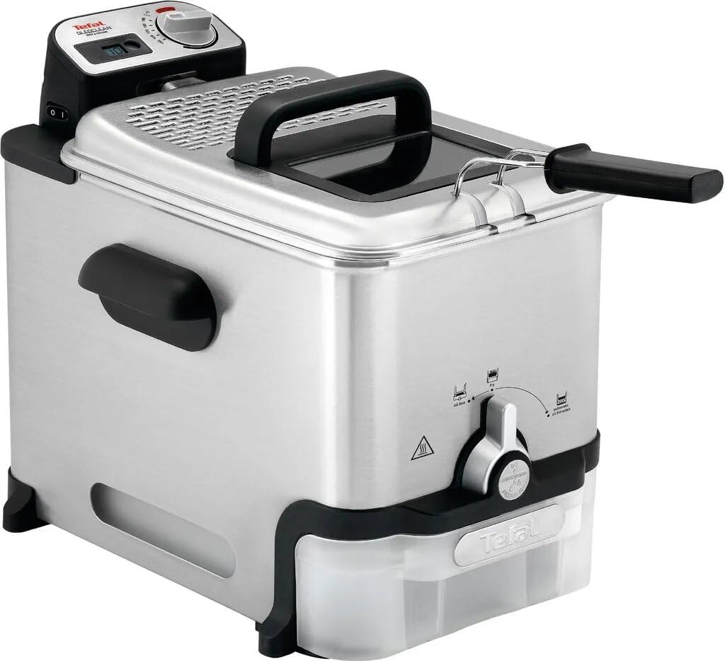 Tefal FR8041 Oleoclean Pro Electric Fryer, 3.5 L, Automatic Oil Filtering, XL Capacity, 4-6 People, Easy to Clean, Dishwasher Safe Parts, Adjustable Temperature, Viewing Window