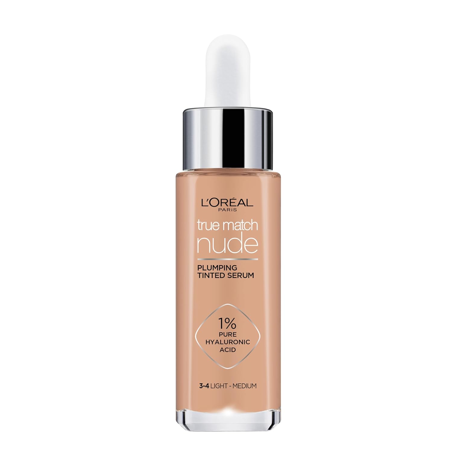 L'Oréal Paris L\'Oréal Paris Tinted Serum, Nourishing Liquid Foundation with Hyaluronic Acid, True Match Tinted Serum, No. 3-4 Light to Medium, 1 x 30 ml