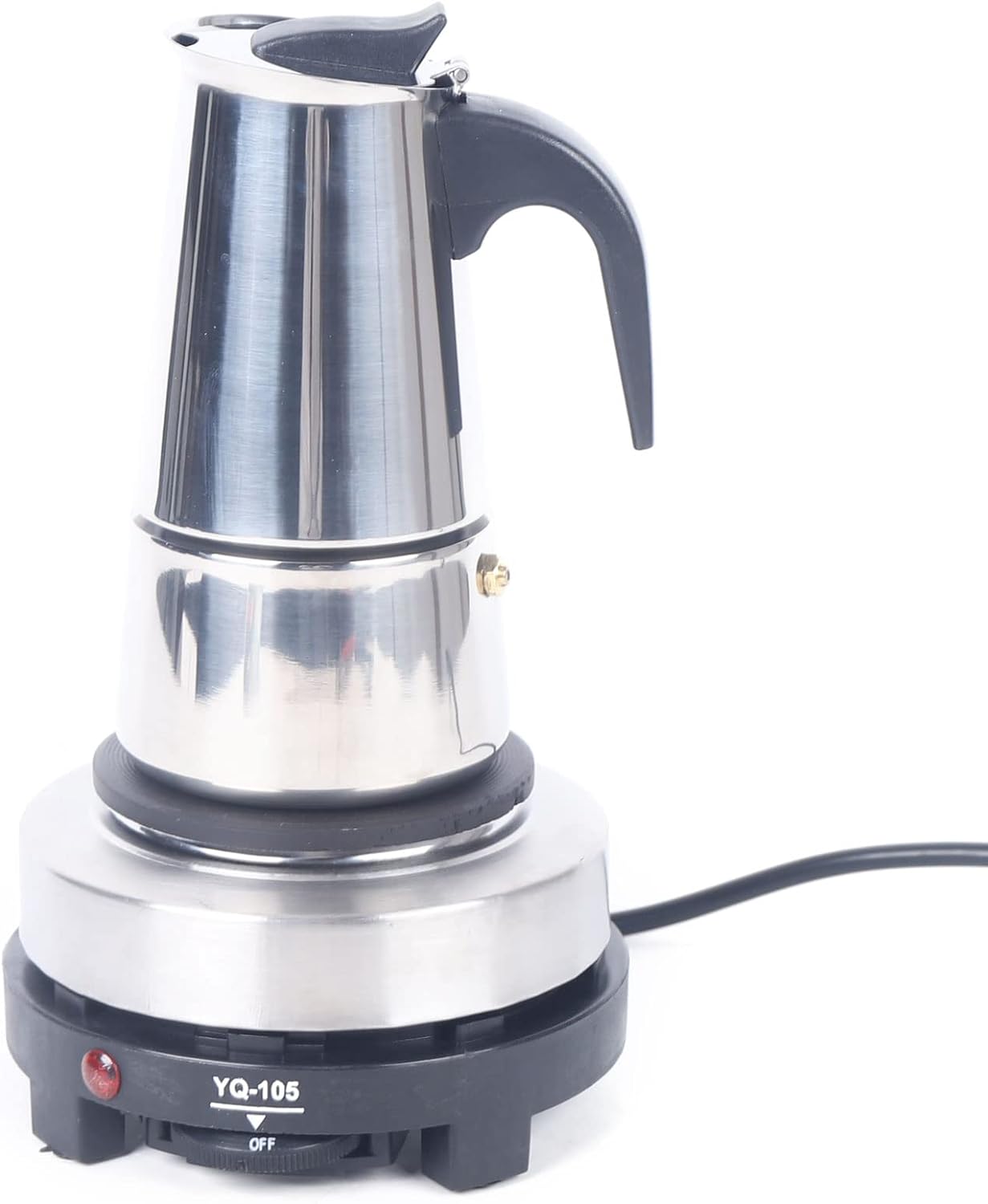 Kiopowq Electric Coffee Pot Espresso Maker Coffee Maker Stainless Steel Mocha Coffee Machine for 4 Cups 200 ML with Electric Hob 220 V
