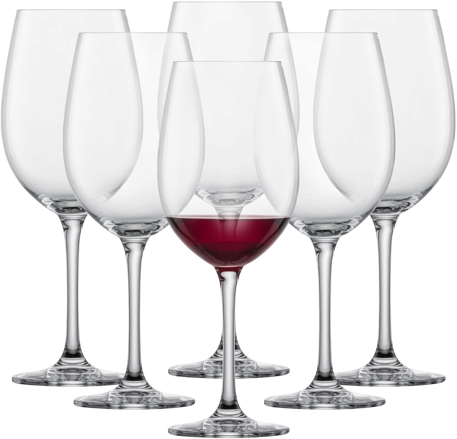 SCHOTT ZWIESEL Bordeaux Red Wine Glass Classico (Set of 6), Classic Bordeaux Glasses for Red Wine, Dishwasher Safe Tritan Crystal Glasses, Made in Germany (Item No. 123653)