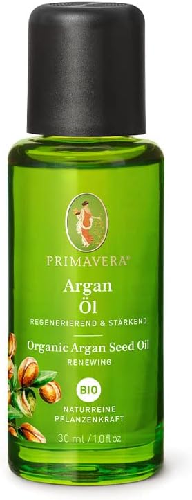 PRIMAVERA Organic Argan Oil Care Oil, 30 ml, Natural Plant Power, Glass Bottle, Aroma Oil, Body Oil, Natural Cosmetics, Protective, Strengthening, Regenerating - Vegan