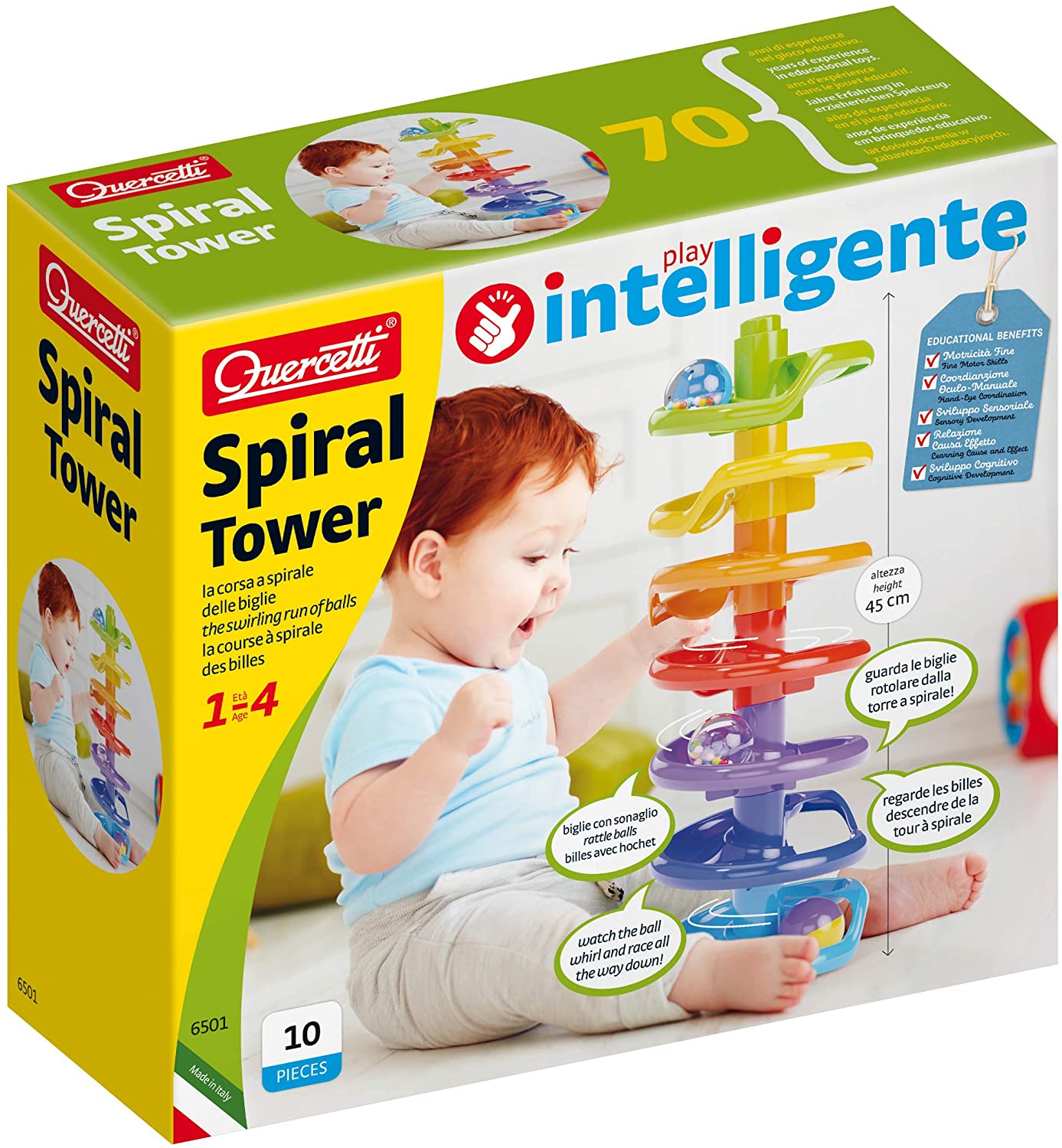 Quercetti 6501 Spiral Tower Building Blocks