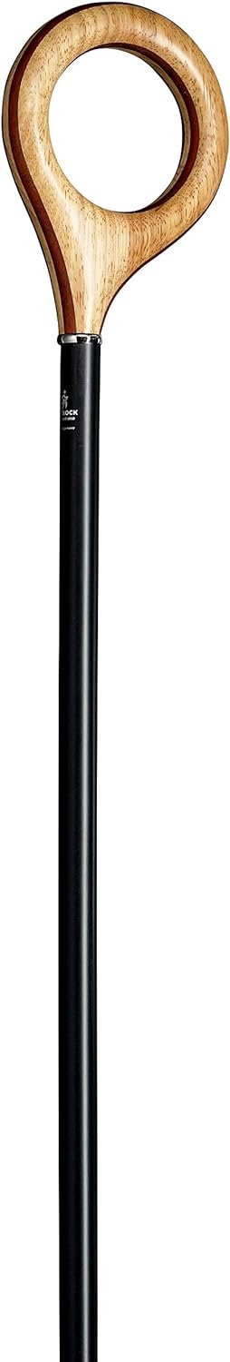 Stock-Fachmann Orbit Walking Stick Matt Black Beech Material Length 90 cm to 112 cm Maximum Load 100 kg Circular Handle