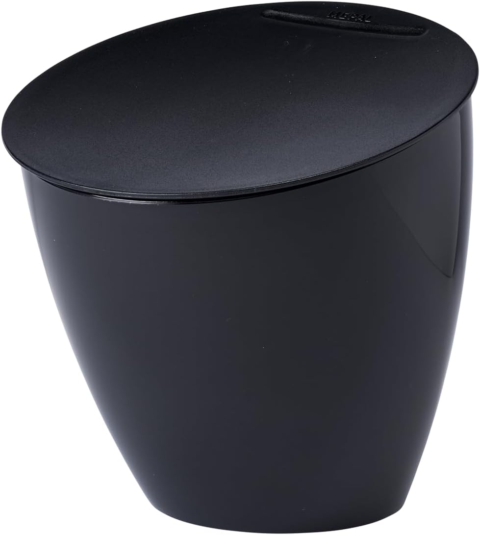 Mepal - Calypso Kitchen Waste Bin - Small Bin with Lid - Kitchen Compost Bin - Ideal for Kitchen Organization - Kitchen Helper & Dishwasher Safe - 2200 ml - Nordic Black