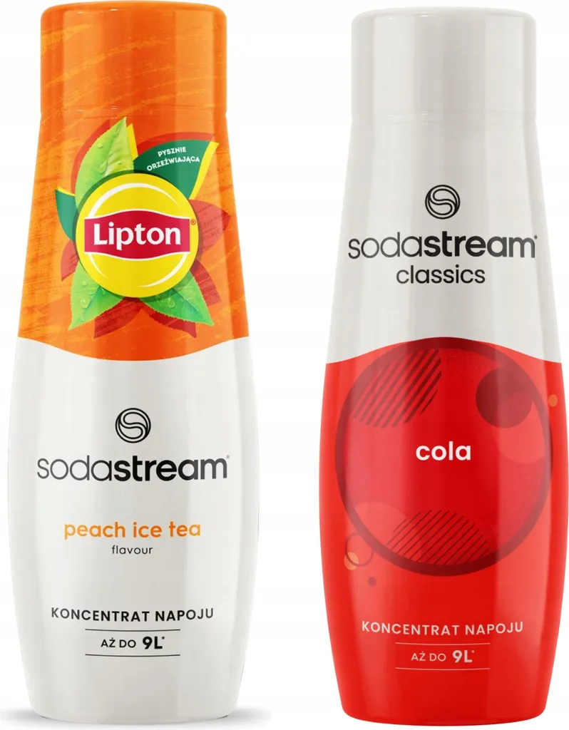 2x Lipton Ice Tea Peach Sodastream Syrup Concentrate + Cola 440 ml