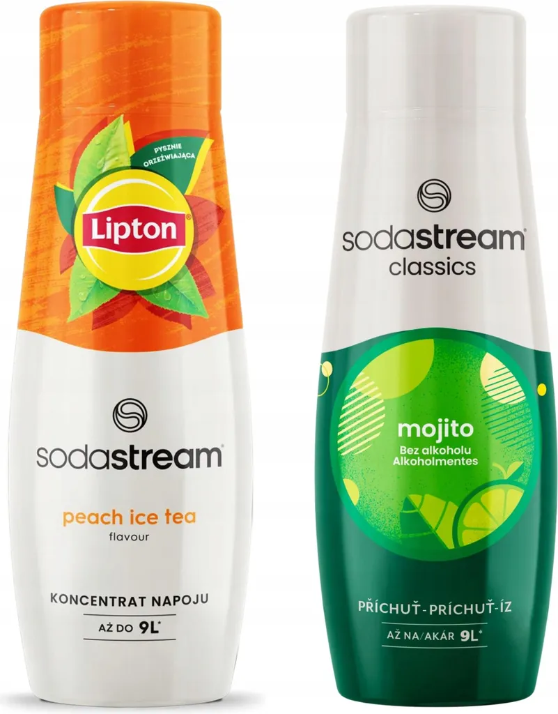 2x Lipton Ice Tea Peach Sodastream Syrup + Mojito for the saturator 880 ml