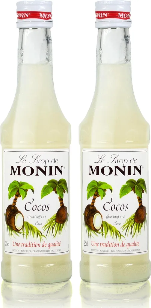 2x Monin Cocos Syrup, 250 ml bottle