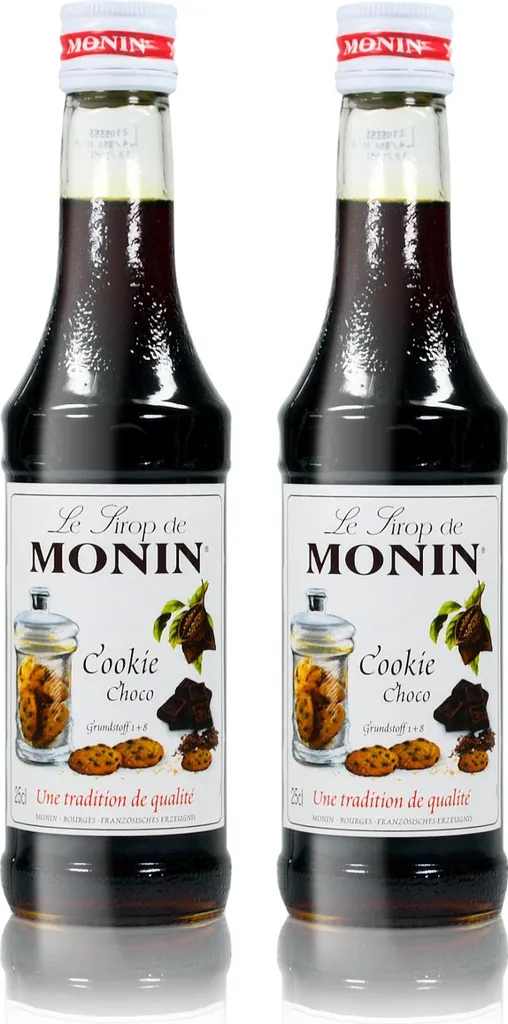 2x Monin Cookie Choco Syrup, 250 ml bottle - for cocktails, coffee or co