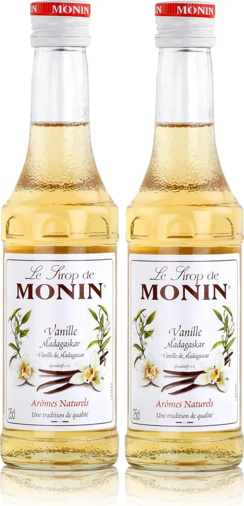 2x Monin vanilla / vanilla syrup, 250 ml bottle
